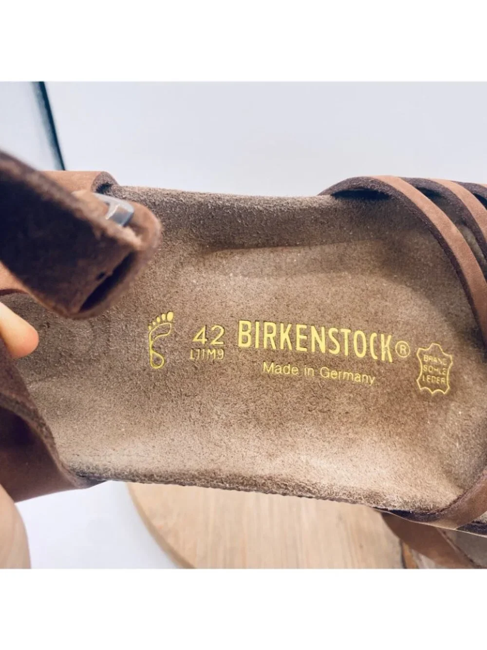 Birkenstock Bali Sandals Womens 11 42 Brown Leather Mary Jane Comfort Flats